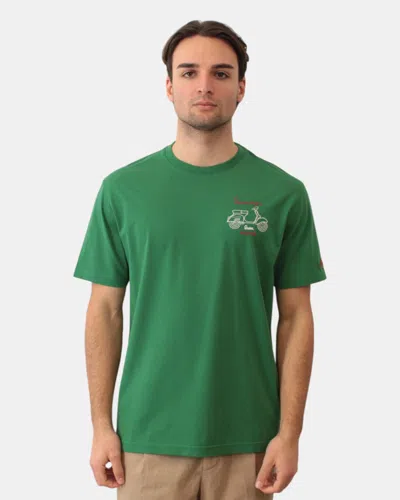 Mc2 Saint Barth Cotton Classic T Shirt - Vespa Summer Mood 51 Emb In Green