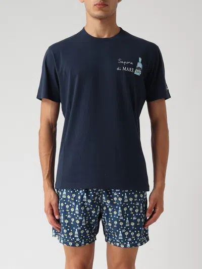 Mc2 Saint Barth Cotton Classic T-shirt Cpt Gin Tonic T-shirt In Blu Notte