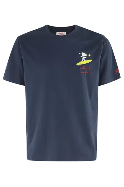Mc2 Saint Barth Cotton Classic T Shirt In Blue