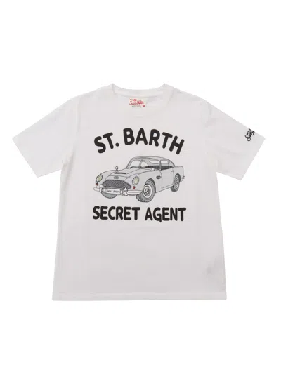 Mc2 Saint Barth Kids' Cotton Classic T Shirt In White