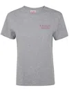 Mc2 Saint Barth Woman Cotton Jersey Crewneck T-shirt Emilie With La Vedo Grigia Embroidery