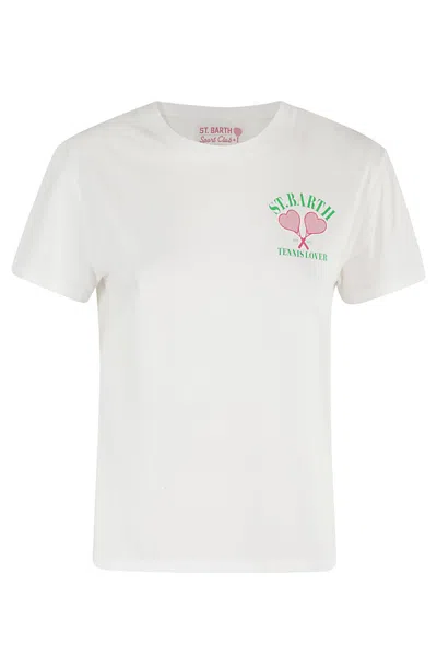 Mc2 Saint Barth Cotton Crew Neck T Shirt In White