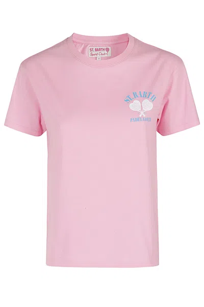 Mc2 Saint Barth Cotton Crew Neck T Shirt In Pink