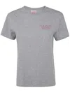 Mc2 Saint Barth Woman Cotton Jersey Crewneck T-shirt Emilie With La Vedo Grigia Embroidery In Grey
