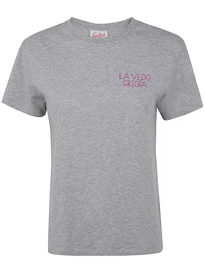 Mc2 Saint Barth Cotton Crew Neck T-shirt In Grey