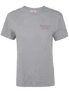 Mc2 Saint Barth Woman Cotton Jersey Crewneck T-shirt Emilie With La Vedo Grigia Embroidery In ml Emb Vedo Grigia