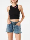 Mc2 Saint Barth Woman Tank Top Black Size L Cotton In Black