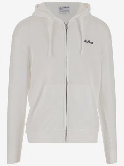 Mc2 Saint Barth Cotton Zip-up Hoodie In White