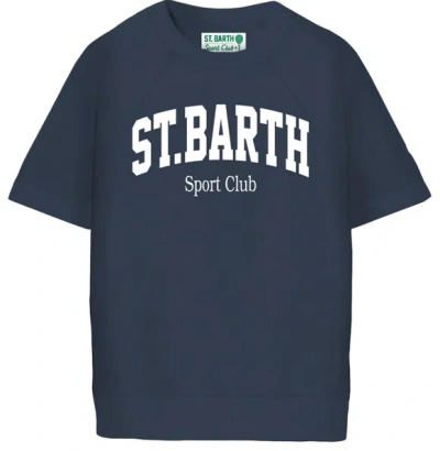 Mc2 Saint Barth Cotton Raglan Tee In Blue