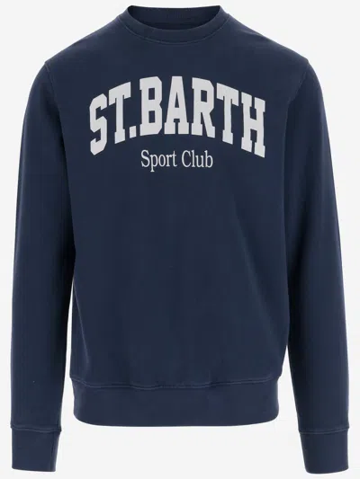 Mc2 Saint Barth Cotton Sweatshirt With Logo In Gray