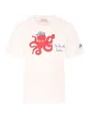 Mc2 Saint Barth White T-shirt For Boy With Octopus In White