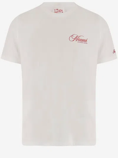 Mc2 Saint Barth Cotton T Shirt With Print In White