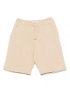 Mc2 Saint Barth Cotton Track Shorts In Neutral
