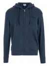 Mc2 Saint Barth Cotton Zip-up Hoodie In Blue