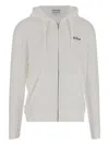 Mc2 Saint Barth Cotton Zip-up Hoodie In White