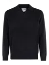 Mc2 Saint Barth Covent Collar Wool Sweater In Black