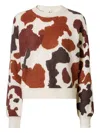 Mc2 Saint Barth Cow Print Sweater In Neutral