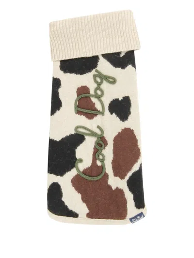 Mc2 Saint Barth Cow-print Wool Sweater In Multi