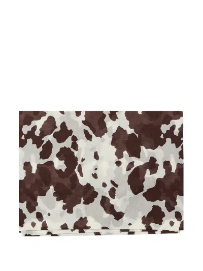 Mc2 Saint Barth Cow-print Tie-fastening Sarong Skirt In Neutrals