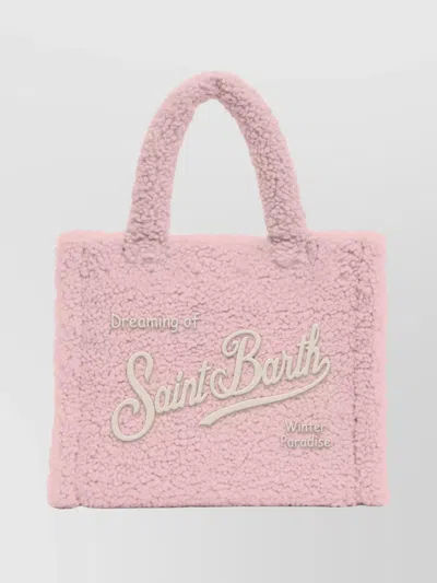 Mc2 Saint Barth Cozy Teddy Texture Tote With Top Handles In Pink