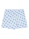 Mc2 Saint Barth Printed Swim Trunks With Pocket And Buttons In Blue