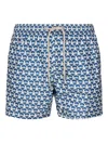 Mc2 Saint Barth Crab-print Swim Shorts In Blue