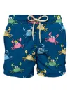 Mc2 Saint Barth Crab-print Swim Shorts In Blue