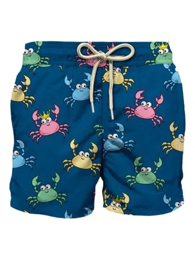 Mc2 Saint Barth Kids' Crab-print Swim Shorts In Blue