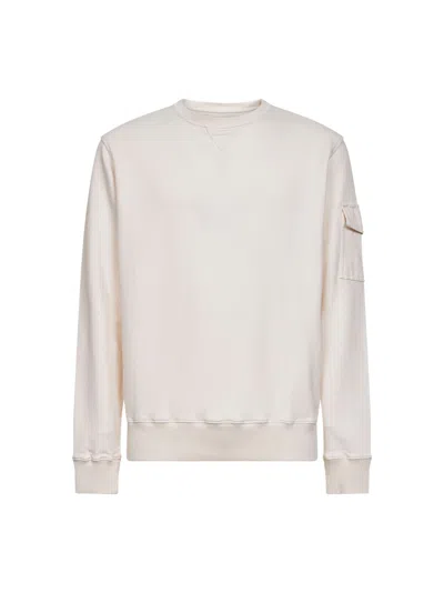 Mc2 Saint Barth Cream Cotton Fleece Chester Sweatshirt With Patch Pocket In White