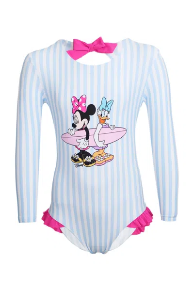 Mc2 Saint Barth Cressy One Piece Blue Swimsuit Long Sleeves