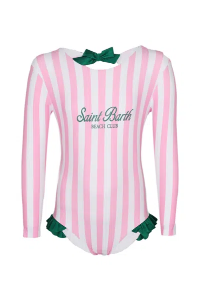 Mc2 Saint Barth Cressy One Piece Pink Swimsuit Long Sleeves