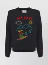 Mc2 Saint Barth Crew Neck Graphic Design Long Sleeves Sweater In Black