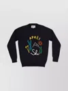 Mc2 Saint Barth Crew Neck Graphic Design Sweaters In Black