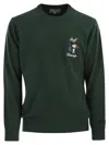Mc2 Saint Barth Crew Neck Sweatshirt With Long Sleeves And Embroidery In Green