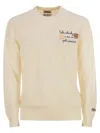 Mc2 Saint Barth Crew Neck Jumper With Subtle Embroidery In Multi