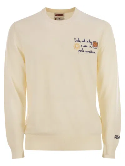MC2 SAINT BARTH CREW NECK JUMPER WITH SUBTLE EMBROIDERY