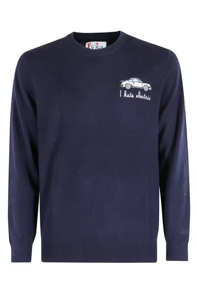 Mc2 Saint Barth Crew Neck Light Sweater In Blue