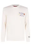 Mc2 Saint Barth Heron Embroidery Sweater In White