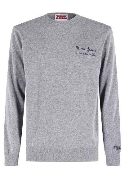 Mc2 Saint Barth Crew Neck Light Sweater In Gray