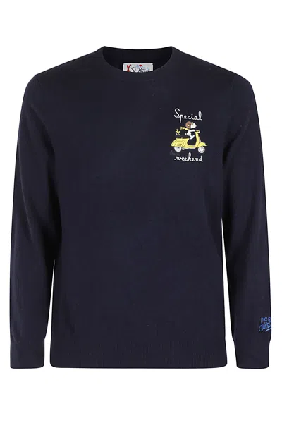 Mc2 Saint Barth Crew Neck Light Sweater In Blu