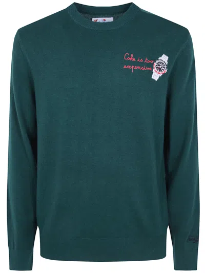 Mc2 Saint Barth Crew Neck Light Sweater "heron Light Embry" In Green