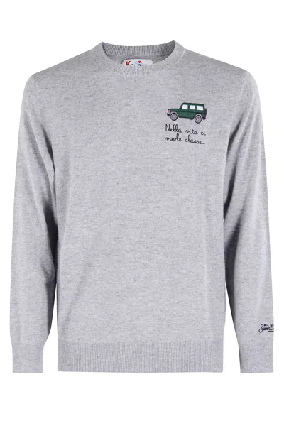 Mc2 Saint Barth Crew Neck Light Sweater In Gray