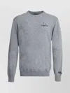 Mc2 Saint Barth Crew Neck Long Sleeve Embroidered Sweatshirt In Gray