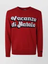 Mc2 Saint Barth Crew Neck Long Sleeve Ribbed Pullover In Red