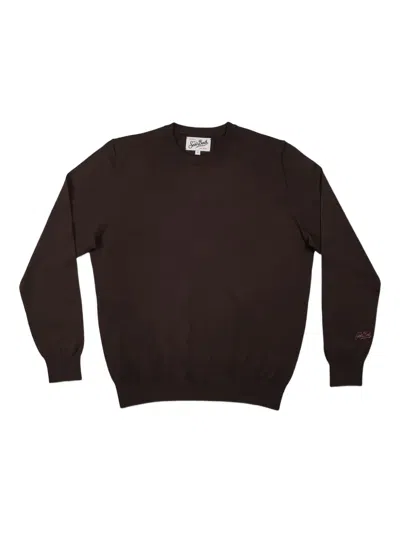 Mc2 Saint Barth Crew-neck Long-sleeve Sweater In Brown