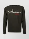 Mc2 Saint Barth Crew Neck Long Sleeve Sweatshirt Heron In Black