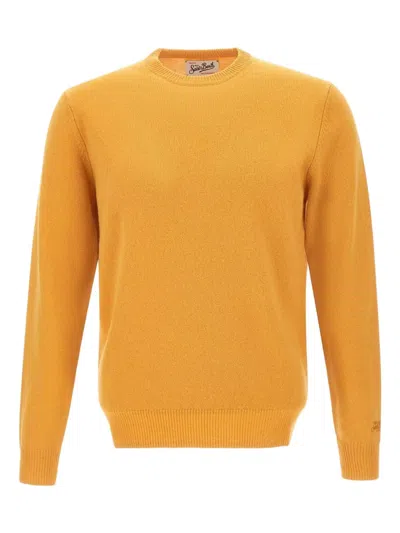 Mc2 Saint Barth Crew-neck Ribbed Sweater In Yellow