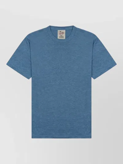 Mc2 Saint Barth Crew Neck Short Sleeve Cotton T Shirt In Blue