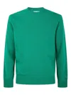 Mc2 Saint Barth Ribbed Hem Crew Neck Lambswool Sweater In Green