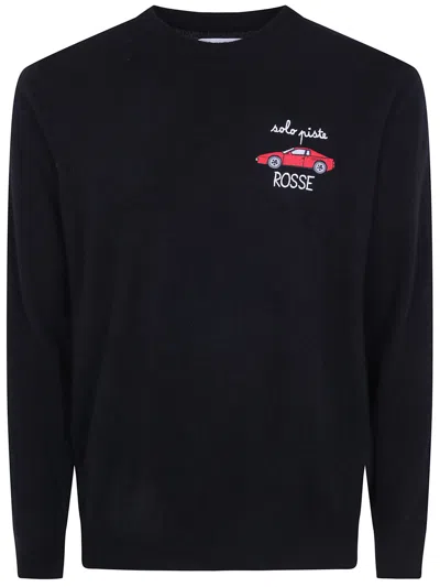 Mc2 Saint Barth Heron Light Embroidered Sweater In Animal Print